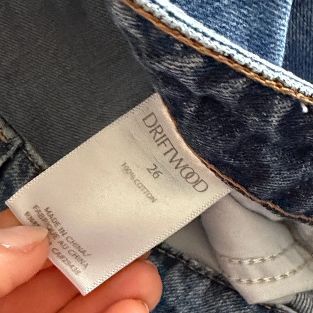 DRIFTWOOD Jordie Blue Patchwork Straight Leg Jeans - Picture 6 of 7